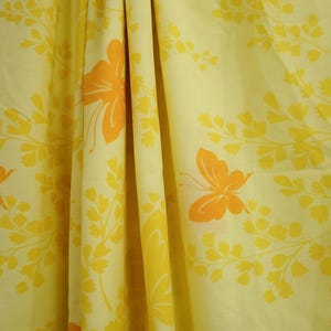 Twin Sheet Set with Yellow Orange and White Butterfly Pattern / Vintage 70s Bedding / Colorful Linens Garden Theme Decor