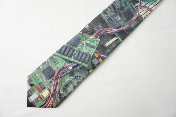 Computer Geek Techie Necktie with Circuit Boards … - image 4