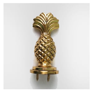 Heavy Brass Pineapple Ornament Topper / Vintage Hardware Hawaiian Retro Style
