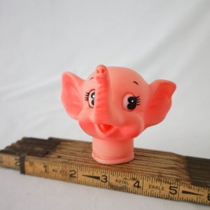 Pairs of Two Various Animal Doll Heads for Reuse or Repurpose / Vintage Elephant Rabbit Pig Childrens Toy image 3