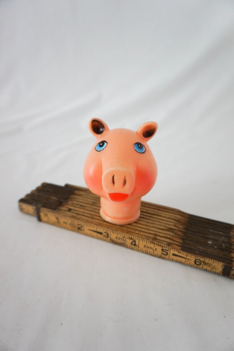 Pairs of Two Various Animal Doll Heads for Reuse or Repurpose / Vintage Elephant Rabbit Pig Childrens Toy PAIR (2) GIRL PIG