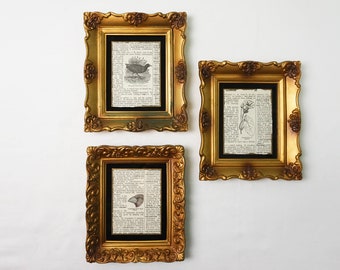 Choose ONE Thick Ornate Plastic 4&quot; x 5&quot; Picture Frame / Burnished Gold / Vintage Photo Display