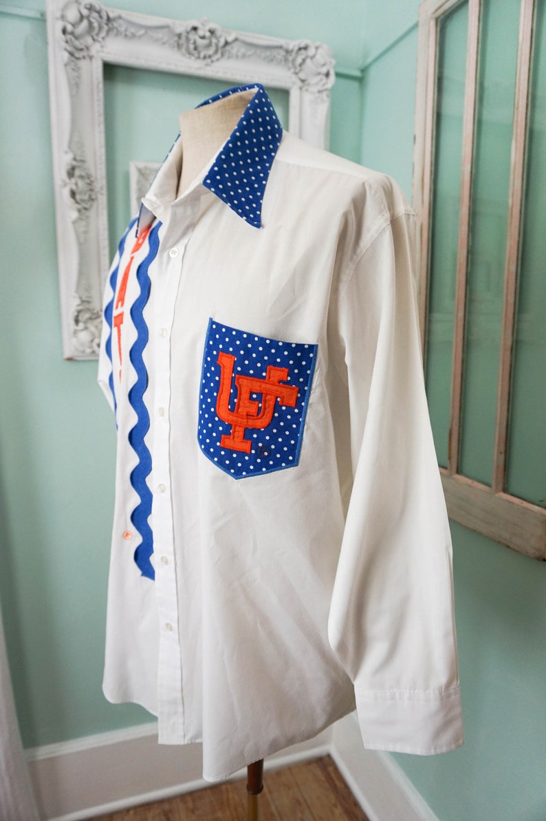 UF Gators Tailored White Shirt / Vintage College Football / | Etsy