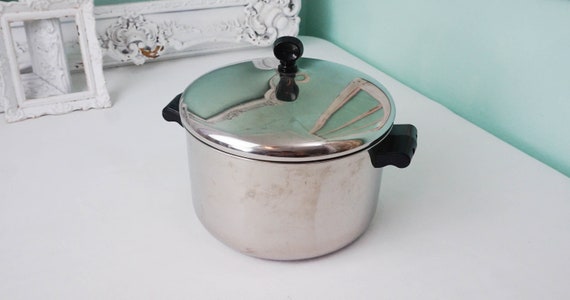 Farberware 4qt Stock Pot With Lid / Vintage Stainless Steel Clad