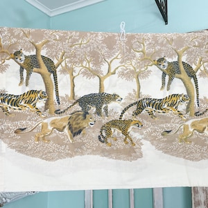 One Big Cat Pillowcase / African Lion Tiger Leopard Cheetah Jaguar Pillow Case / Vintage Jungle Theme Bedding