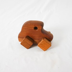 Small Wooden Toy Car with Square Wheels / Vintage Rustic Toy image 6