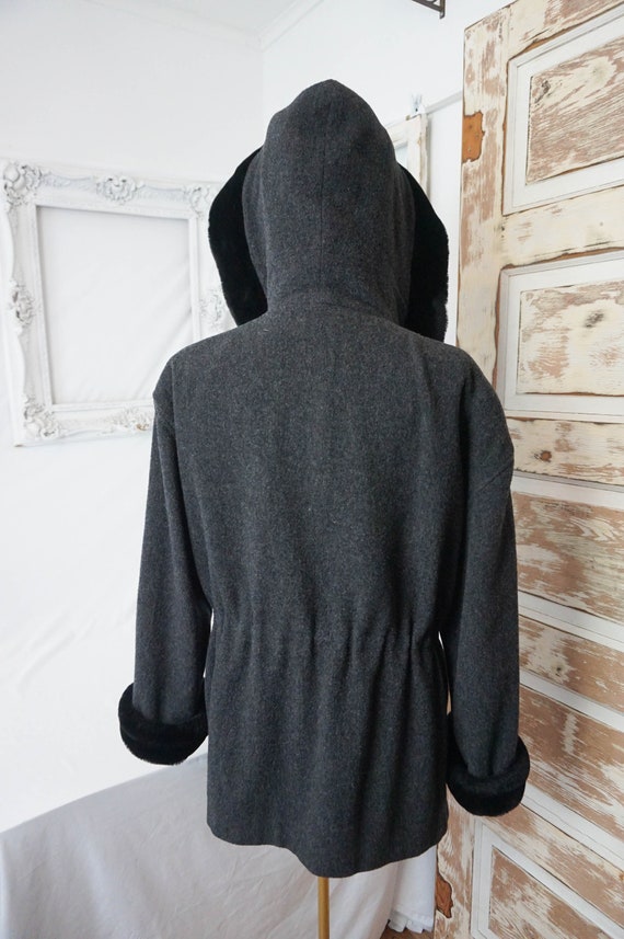 Albert Nipon Dressy Wool Coat with Hood and Faux … - image 8