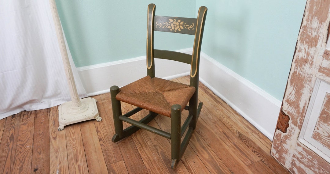 Childs Small Wooden Rocking Chair / Rustic Cottage / Vintage Furniture ...