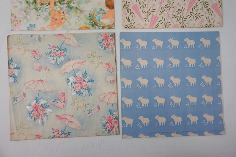 Lot of Baby Shower Wrapping Paper and Party Napkins / Various Etsy