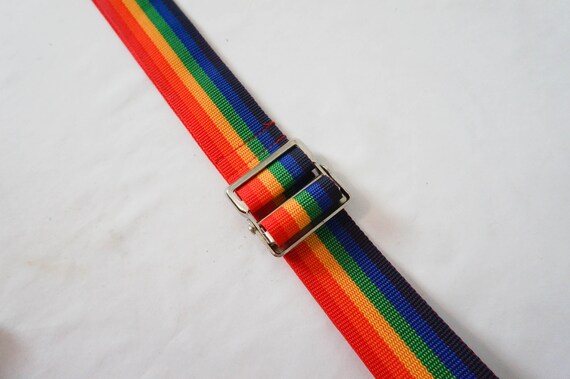 2-Inch Wide Rainbow Luggage Strap 80" Long / Vint… - image 2