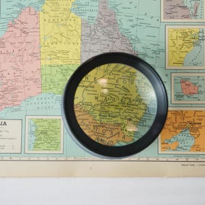 Large Magnifying Glass Desktop / Vintage Science Research Map Reading / Small Print Magnifier