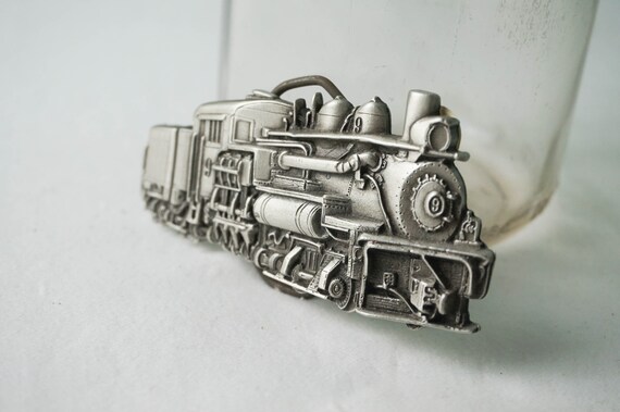 NOS Pewter Railway Train Buckle / Engine No. 9 / … - image 3