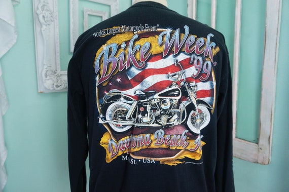 Long Sleeve 1999 Bike Week Biker T Shirt / Vintage Daytona Beach
