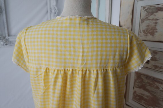 Yellow and White Gingham Check House Dress or Nig… - image 8