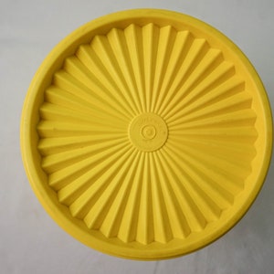 Bright Yellow Tupperware Servalier Canister / 1970s Modern Vintage / Kitchen Storage Retro Decor image 7