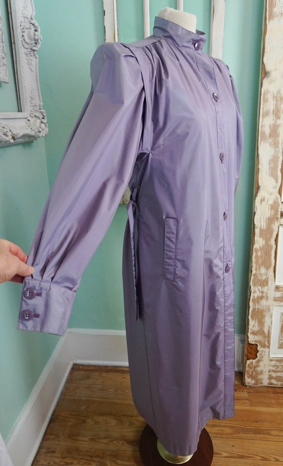 Shimmery Purple Rain Coat / Vintage Trench Style … - image 4