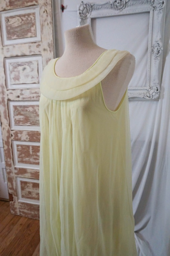 Sheer Yellow Vintage Nightgown  Women Sz S - image 1