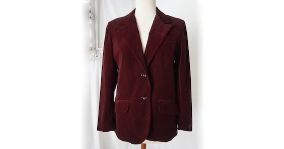 Purple Velvet Women's Jacket / Vintage Business S