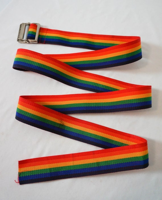 2-Inch Wide Rainbow Luggage Strap 80" Long / Vint… - image 6