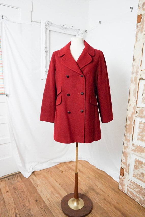 Red MacKintosh Wool Coat / Vintage Women Overcoat