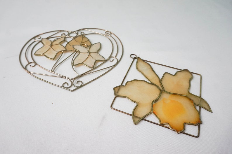 Choose ONE Capiz Shell Sun Catcher Orchids Flowers / Vintage Heart ...