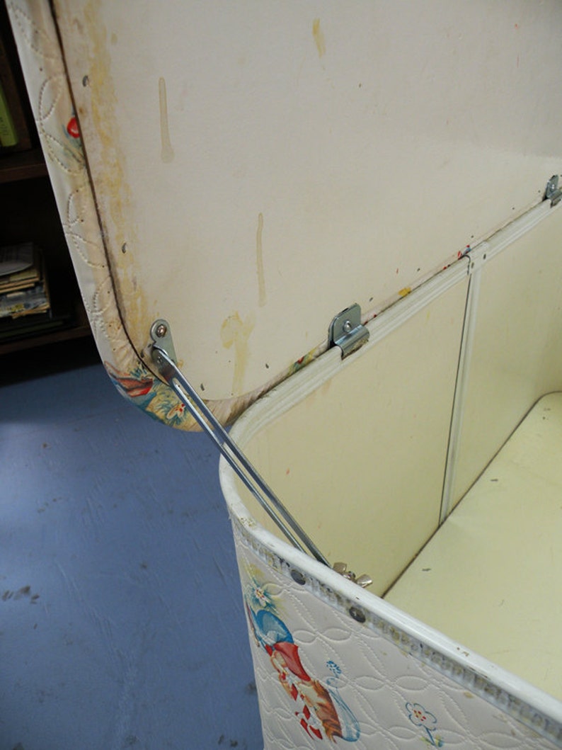 Large Vintage Toy Box Chest With Hinged Lid 1950s Vinyl Cute Etsy