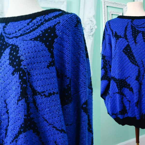 90’s Metallic Dark Colorful Sweater