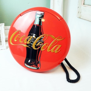 Working Coca Cola Telephone / Coke Memorabilia Souvenir Promotional / 1990s Vintage Electronics / Authentic Ringing Phone