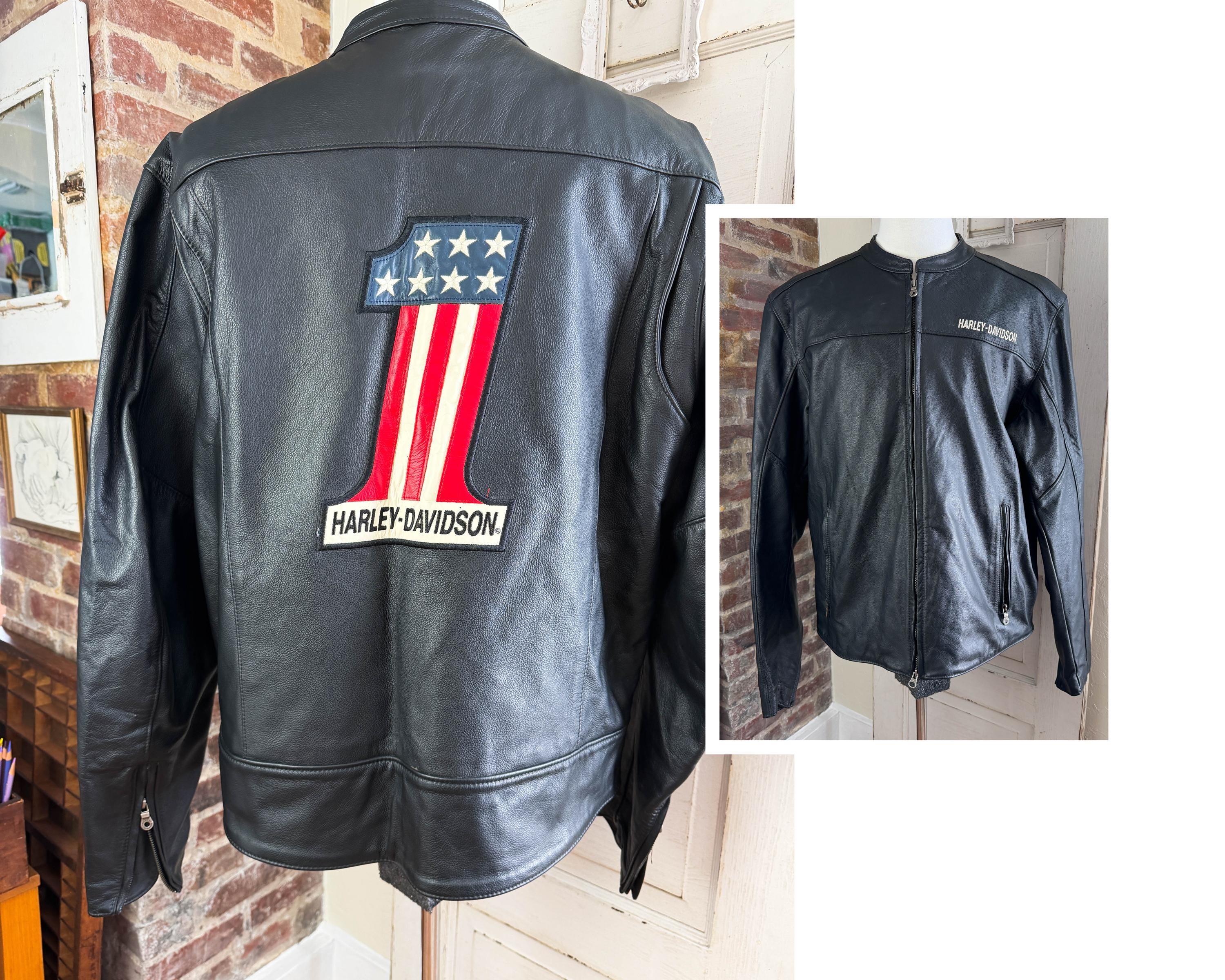 Harley Davidson White Leather Jacket - Etsy