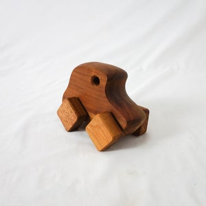 Small Wooden Toy Car with Square Wheels / Vintage Rustic Toy image 5