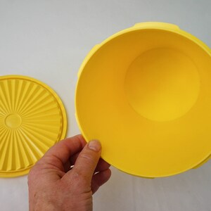 Bright Yellow Tupperware Servalier Canister / 1970s Modern Vintage / Kitchen Storage Retro Decor image 5