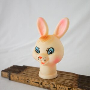 Pairs of Two Various Animal Doll Heads for Reuse or Repurpose / Vintage Elephant Rabbit Pig Childrens Toy PAIR (2) RABBIT