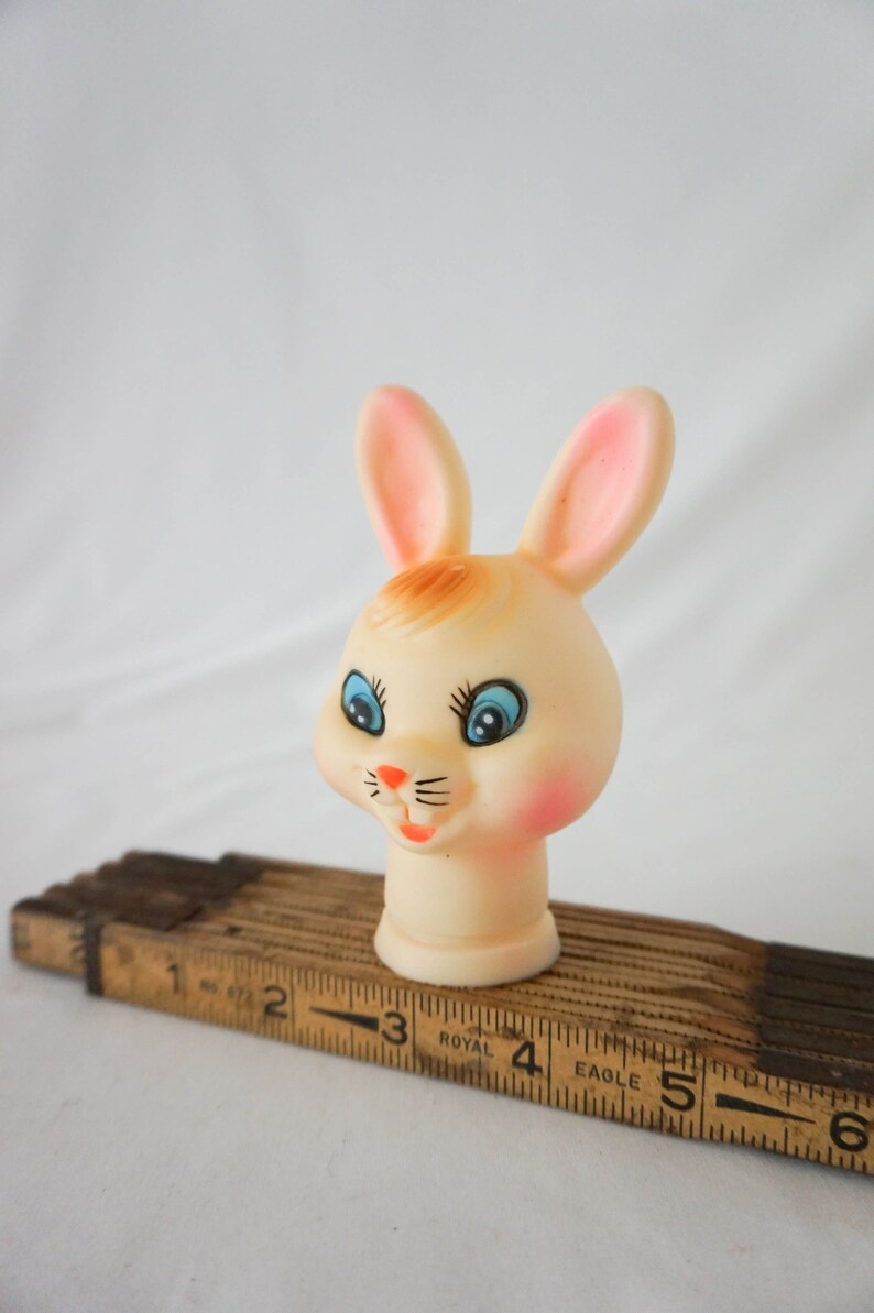 Pairs of Two Various Animal Doll Heads for Reuse or Repurpose / Vintage Elephant Rabbit Pig Childrens Toy PAIR (2) RABBIT