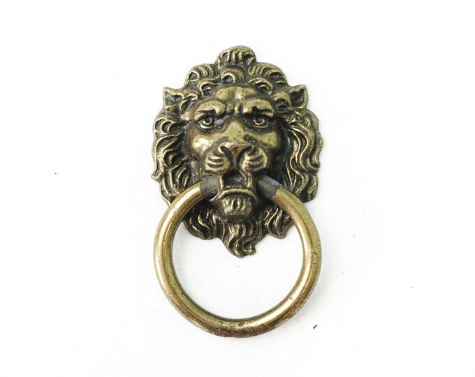 Single Brass Lion Head Drawer Knob / Pulls / Vintate Etsy