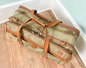 Hartmann Nylon and Leather Suitcase Set Double Sided Valise