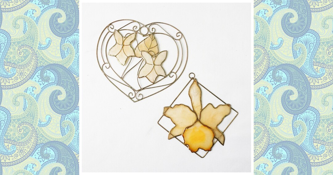 Choose ONE Capiz Shell Sun Catcher Orchids Flowers / Vintage Heart ...