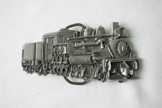 NOS Pewter Railway Train Buckle / Engine No. 9 / … - image 6