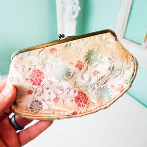 Bolso de mano vintage de seda rosa con bordados para mujer, para boda formal, graduación, años 50 y 60, moda asiática.