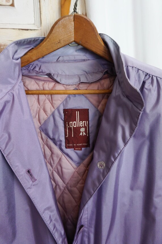 Shimmery Purple Rain Coat / Vintage Trench Style … - image 9