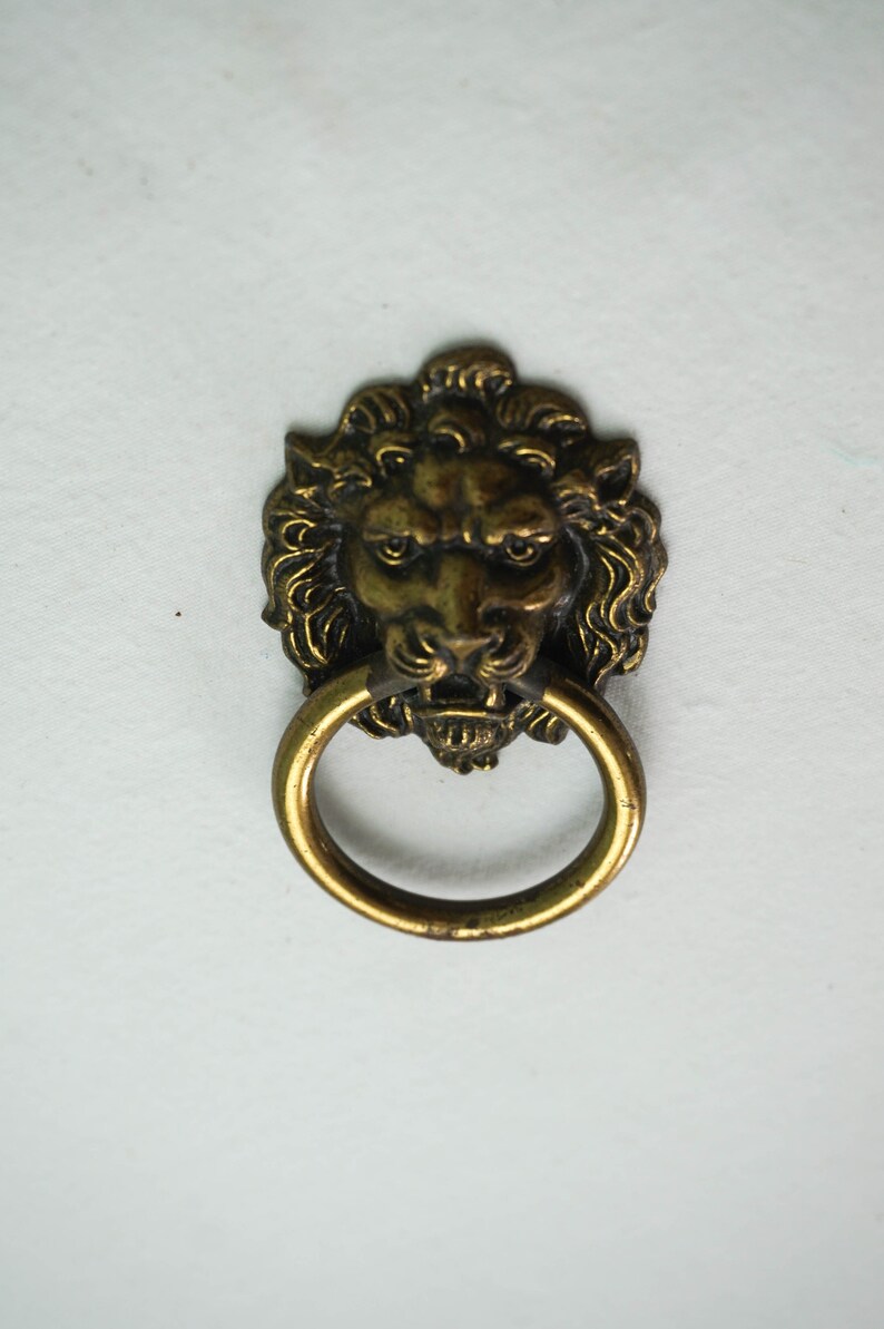 Single Brass Lion Head Drawer Knob / Pulls / Vintate Etsy