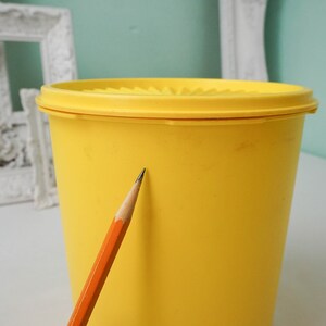 Bright Yellow Tupperware Servalier Canister / 1970s Modern Vintage / Kitchen Storage Retro Decor image 9