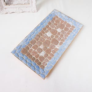 Tile Mosaic Catchall Tray / MCM Tesserae Decorative Dish / Vintage Kitsch Jewelry Dish or Ash Tray