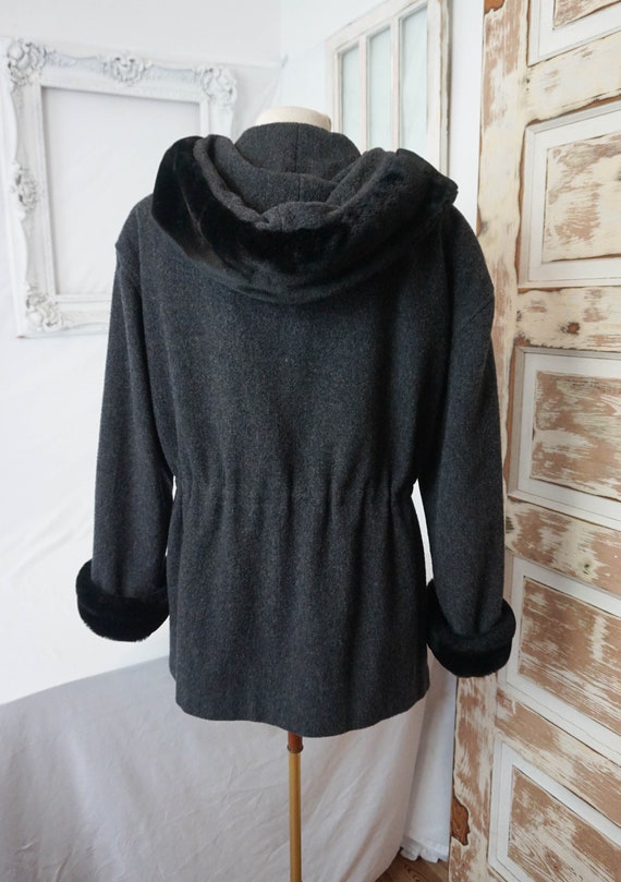 Albert Nipon Dressy Wool Coat with Hood and Faux … - image 6