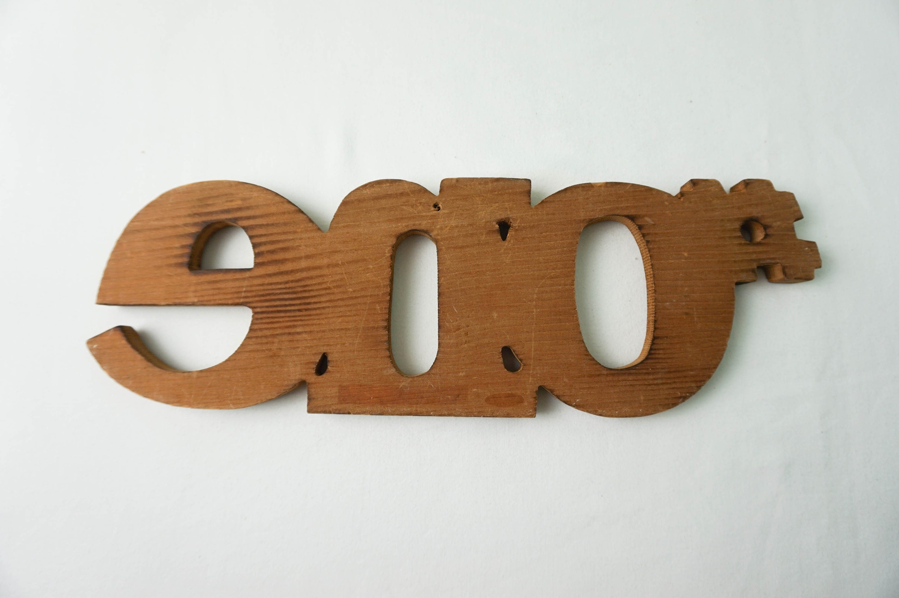 【メール便送料無料対応可】 1970s Carved Minimalist Hippie / One Number #ONE Wood 彫刻・オブジェ
