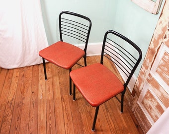 Hamilton Cosco Atomic Folding Chair Retro Red Black 50's Mid
