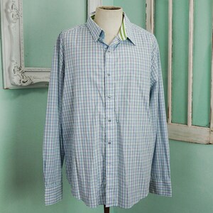 Beautiful Robert Graham Light Blue Plaid Shirt / Vintage Long Sleeve Men Sz 2XL