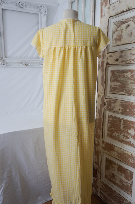 Yellow and White Gingham Check House Dress or Nig… - image 7