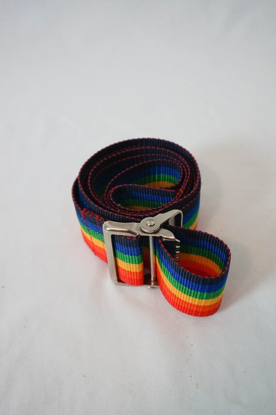 2-Inch Wide Rainbow Luggage Strap 80" Long / Vint… - image 3