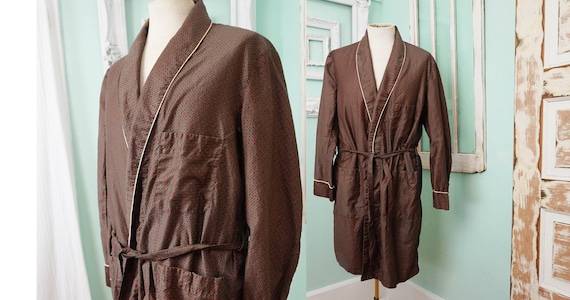 Fine Men's Bath Robe / Vintage Tiny Print Dressing Gown / Soft Elegant  Pajamas -  Canada