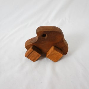 Small Wooden Toy Car with Square Wheels / Vintage Rustic Toy image 3